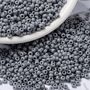 MIYUKI Round Rocailles Beads, Japanese Seed Beads, (RR498) Opaque Cement Gray, 8/0, 3mm, Hole: 1mm, about 2111~2277pcs/50g(SEED-X0055-RR0498)