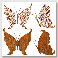 PET Hollow Out Drawing Painting Stencils, for DIY Scrapbook, Photo Album, Butterfly Pattern, 380*380mm(DIY-WH0405-0010)