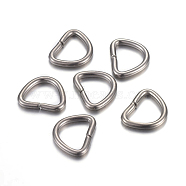 304 Stainless Steel D Rings, Buckle Clasps, For Webbing, Strapping Bags, Garment Accessories, Stainless Steel Color, 9x11x1.5mm, Inner Size: 6x8mm(STAS-F191-05P-B)