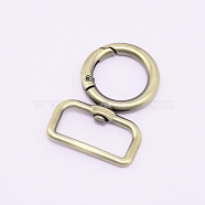 Zinc Alloy Swivel Clasps, with Spring Gate Rings, Brushed Antique Bronze, 46x32.5x4mm(KEYC-TAC0005-01AB)