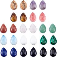 Mixed Gemstone Cabochons, Teardrop, 13~14x9~10x5mm, 26pcs/box(G-GA0001-10)