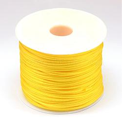 Nylon Thread, Rattail Satin Cord, Gold, 1.5mm, about 49.21 yards(45m)/roll(NWIR-R033-1.5mm-543)