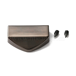 Alloy Bag Decorative Edge Buckles, Belt End Tip Hardwares, with Iron Screws, Gunmetal, 1.8x2.65x0.6cm, Hole: 2.5mm(FIND-WH0143-75B)