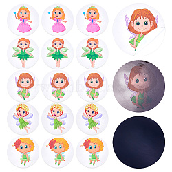 Round Dot PVC Potty Training Toilet Color Changing Stickers, Reusable Potty Targets Color Changing Pee Target for Kid Training, Angel & Fairy, 70x0.3mm(DIY-WH0488-31E)