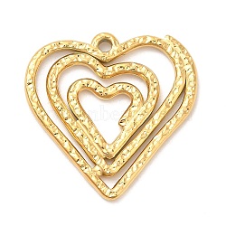 Ion Plating(IP) 304 Stainless Steel Pendants, Heart Charm, Golden, 26x26x2mm, Hole: 1.5mm(STAS-D084-09G)