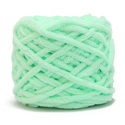 Soft Crocheting Polyester Yarn, Thick Knitting Yarn for Scarf, Bag, Cushion Making, Aquamarine, 7mm, about 43.74 Yards(40m)/Skein(PW-WG87EA0-18)