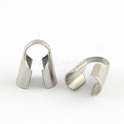 Tarnish Resistant Stainless Steel Bead Tips, Stainless Steel Color, 11.5x6mm(STAS-R062-5mm)