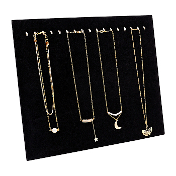 Velvet Necklace Displays, Rectangle, Black, 37x30x10.4cm