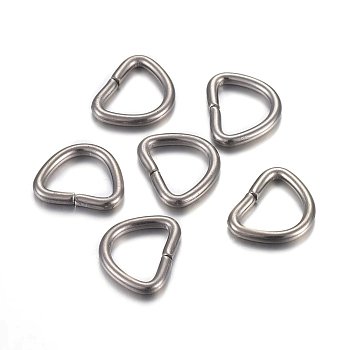 304 Stainless Steel D Rings, Buckle Clasps, For Webbing, Strapping Bags, Garment Accessories, Stainless Steel Color, 9x11x1.5mm, Inner Size: 6x8mm