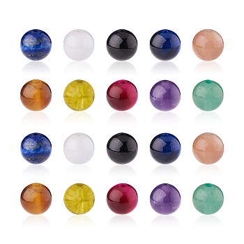 Kissitty 100Pcs 10 Colors Natural Gemstone Beads, Round, 6mm, Hole: 1mm, 10pcs/color