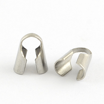Stainless Steel Bead Tips, Stainless Steel Color, 11.5x6mm
