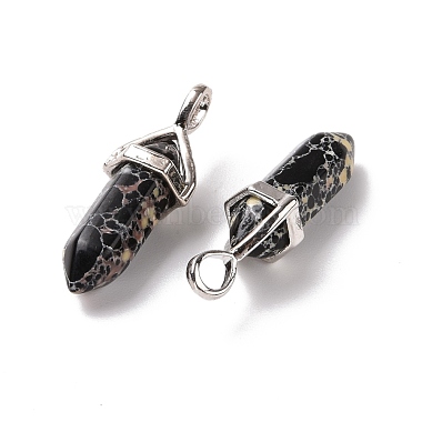 Synthetic Black Imperial Jasper Pendants(G-K329-19P)-3