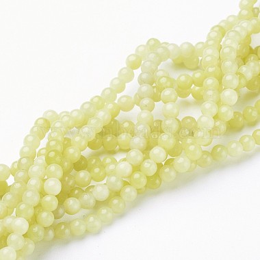 4mm GreenYellow Round Lemon Jade Beads