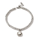 201 Stainless Steel Interlocking Knot with Plastic Pearl Charm Bracelet with Round Beads for Women(BJEW-B057-01P)-1