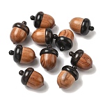 Wooden Acorn Box Jewelry Pendants, Autumn Acorn Charm, with Screw Cap, Dyed, Secret Canister, Sienna, 30x21mm, Hole: 1.5mm, Inner Diameter: 14x17mm(WOOD-WH0022-06D)