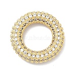 Brass Micro Pave Clear Cubic Zirconia Linking Rings, Round Ring, Long-Lasting Plated, Rack Plating, Lead Free & Cadmium Free, Real 18K Gold Plated, 18x4mm, Inner Diameter: 9mm(KK-H539-11G)