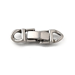 304 Stainless Steel Fold Over Clasps, Stainless Steel Color, 25x6x4mm, Hole: 3x3mm(STAS-M119-05P-04)