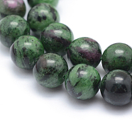 Natural Ruby in Zoisite Round Beads Strands, 10mm, Hole: 1.5mm, about 42pcs/strand, 16.53 inch(42cm)(G-P331-02-10mm)