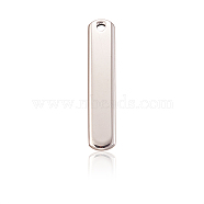 304 Stainless Steel Pendants, Stamping Blank Tag, Rectangle, Stainless Steel Color, 38x8x2mm, Hole: 2mm(STAS-CJC0003-49)