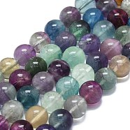 Natural Fluorite Beads Strands, Round, 10~11mm, Hole: 1mm, about 37~39pcs/strand, 15.35''~15.75''(39~40cm)(G-K245-A10-05)