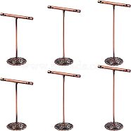 T Bar Iron Earring Displays Sets, Jewelry Display Rack, Jewelry Tree Stand, Red Copper, 90x60x35mm, 110x60x35mm, 125x60x35mm, 3pcs/set(EDIS-FG0001-20R)