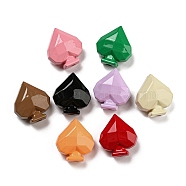Opaque Baking Paint Acrylic Beads, Faceted Heart, Mixed Color, 20.5x18.5x11mm, Hole: 3.2mm(X-MACR-M031-06)
