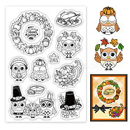 PVC Plastic Stamps, for DIY Scrapbooking, Photo Album Decorative, Cards Making, Stamp Sheets, Owl Pattern, 16x11x0.3cm(DIY-WH0167-56-971)