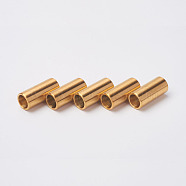 304 Stainless Steel Smooth Surface Magnetic Clasps with Glue-in Ends, Ion Plating (IP), Column, Golden, 18x8mm, Hole: 6mm(STAS-O042-C-15G)