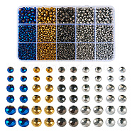 3450Pcs 15 Style Electroplate Glass Beads Strands, Full Plated, Faceted, Rondelle, Mixed Color, 3~6x2~5mm, Hole: 0.4~1mm(EGLA-TA0001-28)