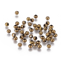 Iron Round Spacer Beads, Nickel Free, Antique Bronze Color, 4mm in diameter, hole: 1.5mm