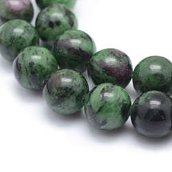 Natural Ruby in Zoisite Round Beads Strands, 10mm, Hole: 1.5mm; about 42pcs/strand, 16.53inches(42cm)(G-P331-02-10mm)