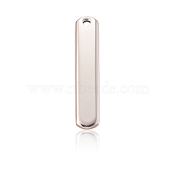 304 Stainless Steel Pendants, Stamping Blank Tag, Rectangle, Stainless Steel Color, 38x8x2mm, Hole: 2mm(STAS-CJC0003-49)