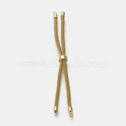 Nylon Twisted Cord Bracelet Making, Slider Bracelet Making, with Eco-Friendly Brass Findings, Round, Golden, Dark Goldenrod, 8.66~9.06 inch(22~23cm), Hole: 2.8mm, Single Chain Length: about 4.33~4.53 inch(11~11.5cm)(MAK-M025-108)