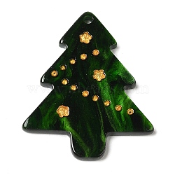 Christmas Theme Acrylic Big Pendants, Dark Green , Christmas Tree, 29x24x2mm, Hole: 1.5mm(OACR-S143-02B)