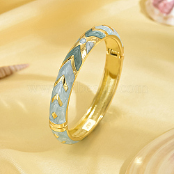 Golden Alloy Enamel Bangle, Arrow Pattern, Light Blue, No Size(JQ8196-1)