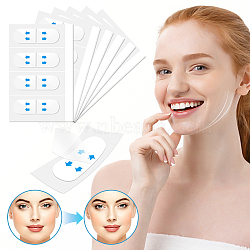 Plastic Invisible Face Stickers, Waterproof and Breathable for Face, Makeup, Chin to Remove Wrinkles, Clear, 8.5x5.5x0.02cm, 10 sheets, 4pcs/sheet, 40pcs/bag(AJEW-WH0415-98)