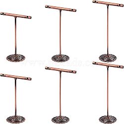 T Bar Iron Earring Displays Sets, Jewelry Display Rack, Jewelry Tree Stand, Red Copper, 90x60x35mm, 110x60x35mm, 125x60x35mm, 3pcs/set(EDIS-FG0001-20R)