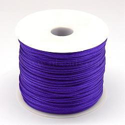 Nylon Thread, Rattail Satin Cord, Mauve, 1.0mm, about 76.55 yards(70m)/roll(NWIR-R025-1.0mm-676)