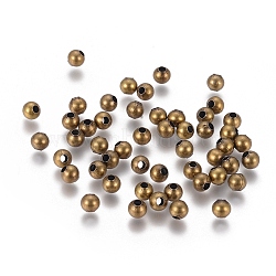 Iron Round Spacer Beads, Nickel Free, Antique Bronze Color, 4mm in diameter, hole: 1.5mm(X-E148Y-NFAB)