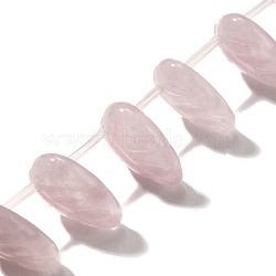 Natural Rose Quartz Beads Strands, Leaf, Top Drilled, 17~18x13~14x5~6mm, Hole: 0.9mm, about 15pcs/strand, 8.07''(20.5cm)(G-P561-A01-01)