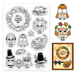 PVC Plastic Stamps, for DIY Scrapbooking, Photo Album Decorative, Cards Making, Stamp Sheets, Owl Pattern, 16x11x0.3cm(DIY-WH0167-56-971)