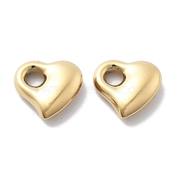 PVD Vacuum Plating 304 Stainless Steel Charms, Heart Charm, Real 18K Gold Plated, 11.5x12x4mm, Hole: 2.5mm(STAS-R130-14G)