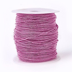 Iron Ball Chains, Soldered, with Spool, Electrophoresis, Hot Pink, 1.5mm, about 100yards/roll(91.44m/roll)(CH-F002A-02)