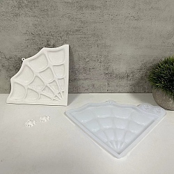 Halloween Series Coaster Silicone Molds, Epoxy Resin Jewelry Making, White, Triangle, 175x246x11.5mm(SIL-B075-03A)