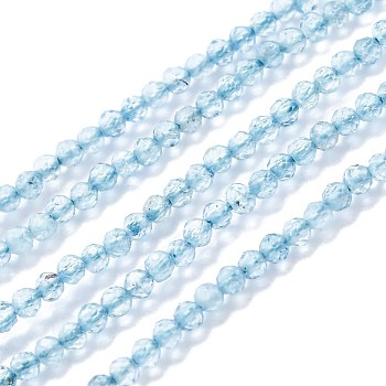 Natural Topaz Crystal Beads Strands, Faceted, Round, 2mm, Hole: 0.3mm, about 230pcs/strand, 15.35 inch(39cm)