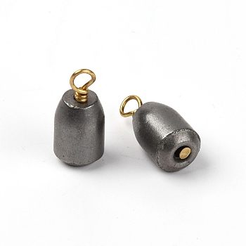 Zinc Alloy Bullet Weights Sinker, Fishing Weights Sinkers, for Fishing, Gunmetal, 21x9mm, Hole: 3mm