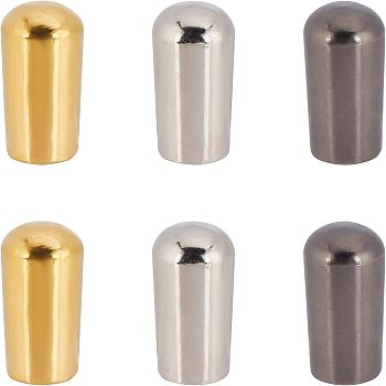 6Pcs 6 Colors Brass LP Guitar 3 Way Toggle Switch Tip Pickup Switch Knob, Mixed Color, 14x8mm, Hole: 3.5~4mm, 1pc/color