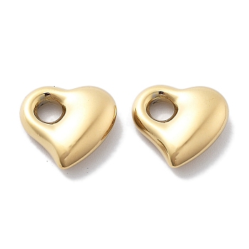 PVD Vacuum Plating 304 Stainless Steel Charms, Heart Charm, Real 18K Gold Plated, 11.5x12x4mm, Hole: 2.5mm