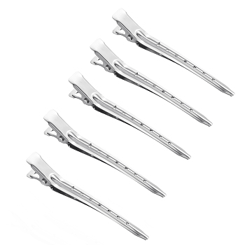 Stainless Steel Duck Hair Clip Findings, Stainless Steel Color, 85x9.5x15.5mm