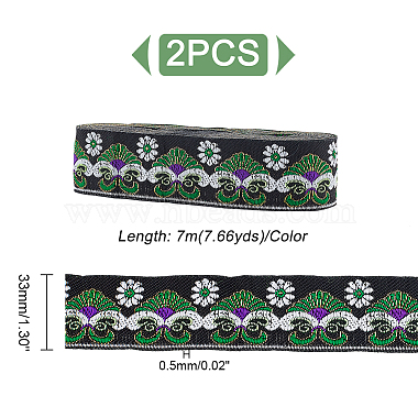 Ethnic Style Embroidery Polyester Ribbons(OCOR-WH0070-10D-02)-2